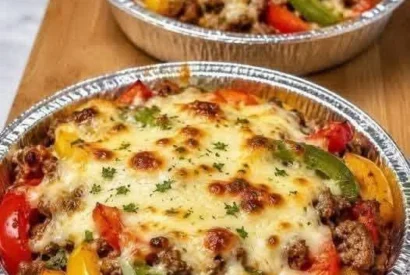 Thumbnail for Best Cheesy Beef and Bell Pepper Bake Recipe