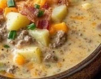 Thumbnail for Creamy Cheeseburger Potato Soup with Bacon