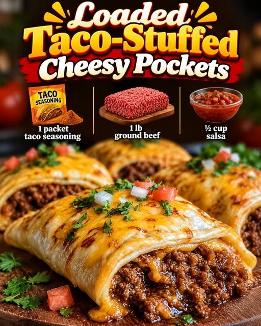 Loaded Taco-Stuffed Cheesy Pockets