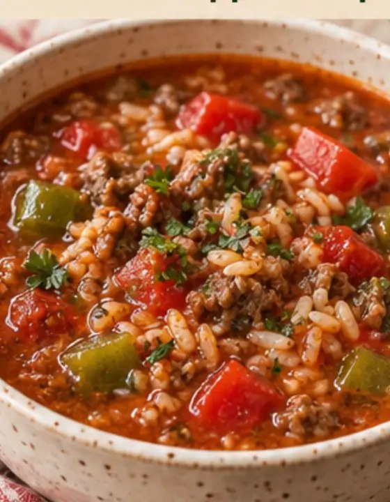 Stuffed Pepper Soup (Easy, Cozy & Old-Fashioned Comfort Recipe)